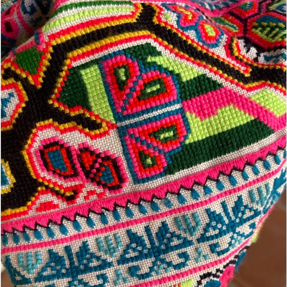 LOUIE OOAK Western Denim Skirt Vtg Rare Mexican Hand Embroidered Embellishment 2 - Picture 6 of 13